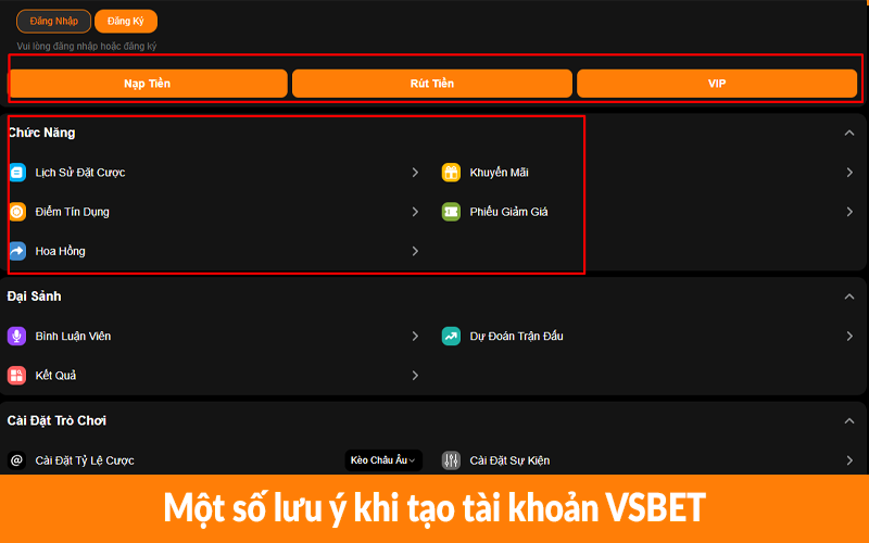 Một số lưu ý khi tạo tài khoản VSBET Một số lưu ý khi tạo tài khoản VSBET