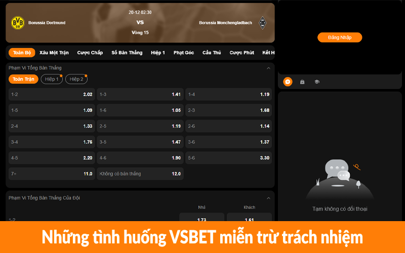 Những tình huống VSBET miễn trừ trách nhiệm Những tình huống VSBET miễn trừ trách nhiệm